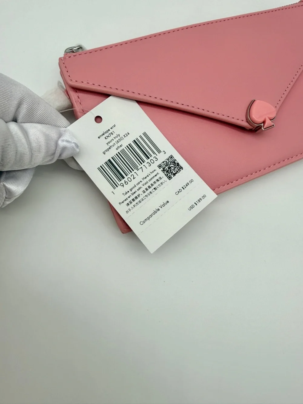 Kate Spade Yours Truly Envelope Wristlet Grapefruit Soda Pink